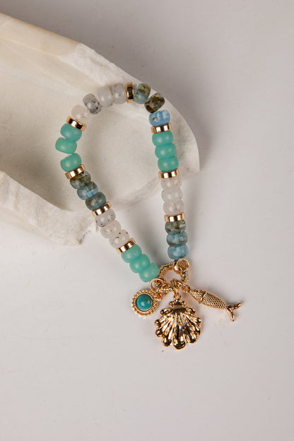 Cecilia Beaded Charm Toggle Bracelet