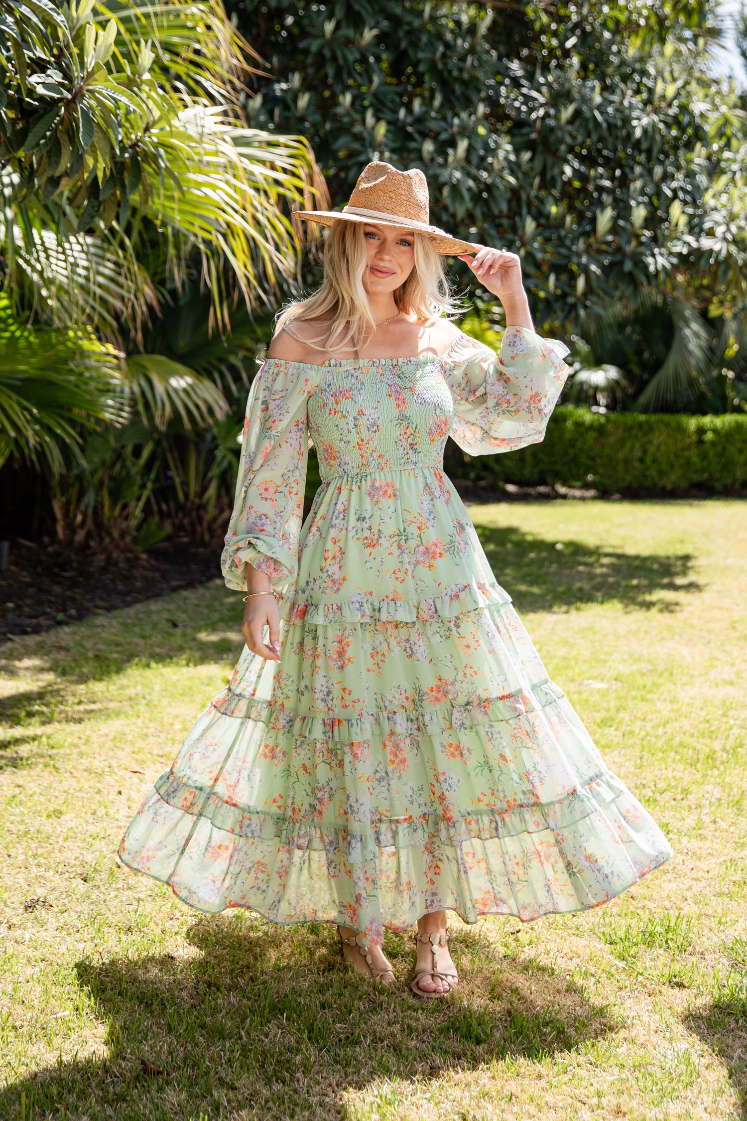 Garden Party Smocked Floral Maxi Dress | Trendy Woman Dress Garden Party Smocked Floral Maxi Dress | Trendy Woman Dress