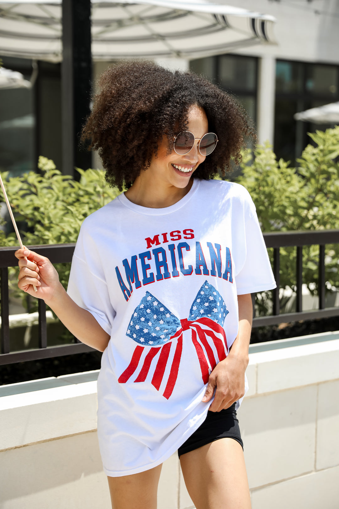 White Miss Americana Graphic Tee for summer