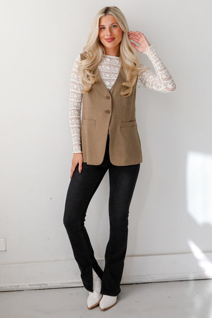 Incredibly Sensational Mocha Blazer Vest