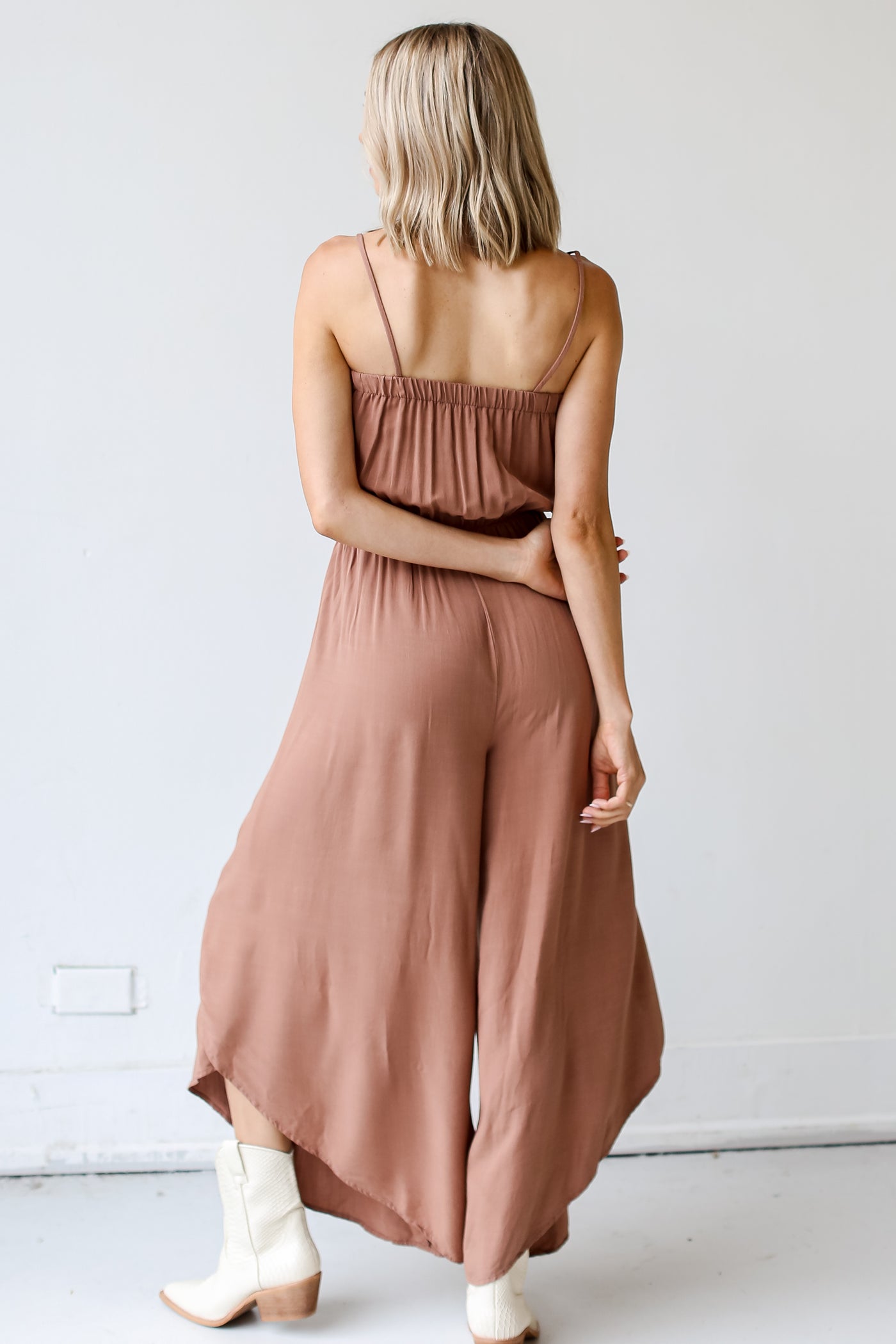 brown Jumpsuit back view