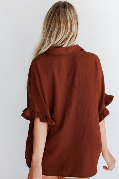 womens brown Oversized Blouse