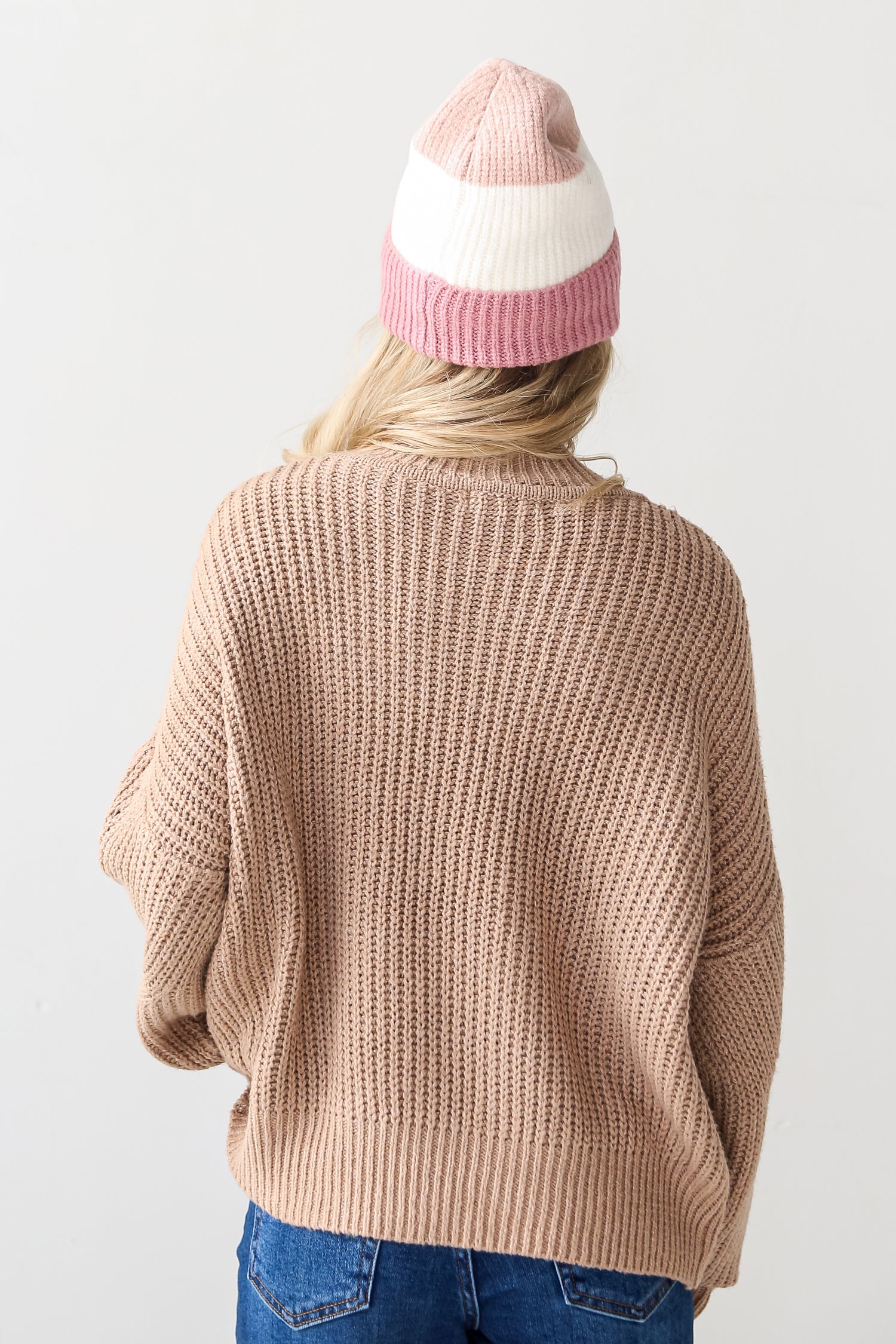 Mocha Oversized Sweater back view