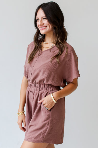 brown Romper for fall side view