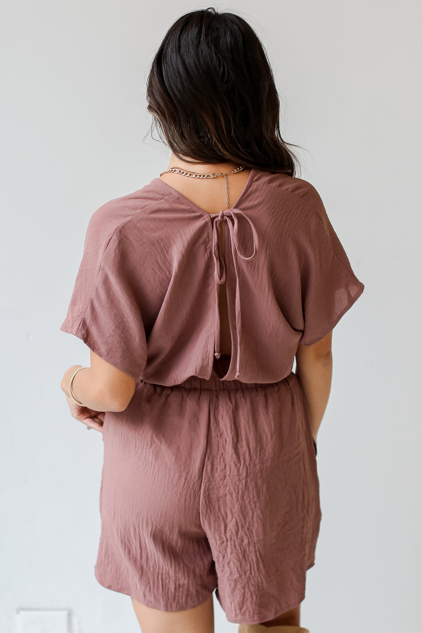 brown Romper for fall back view