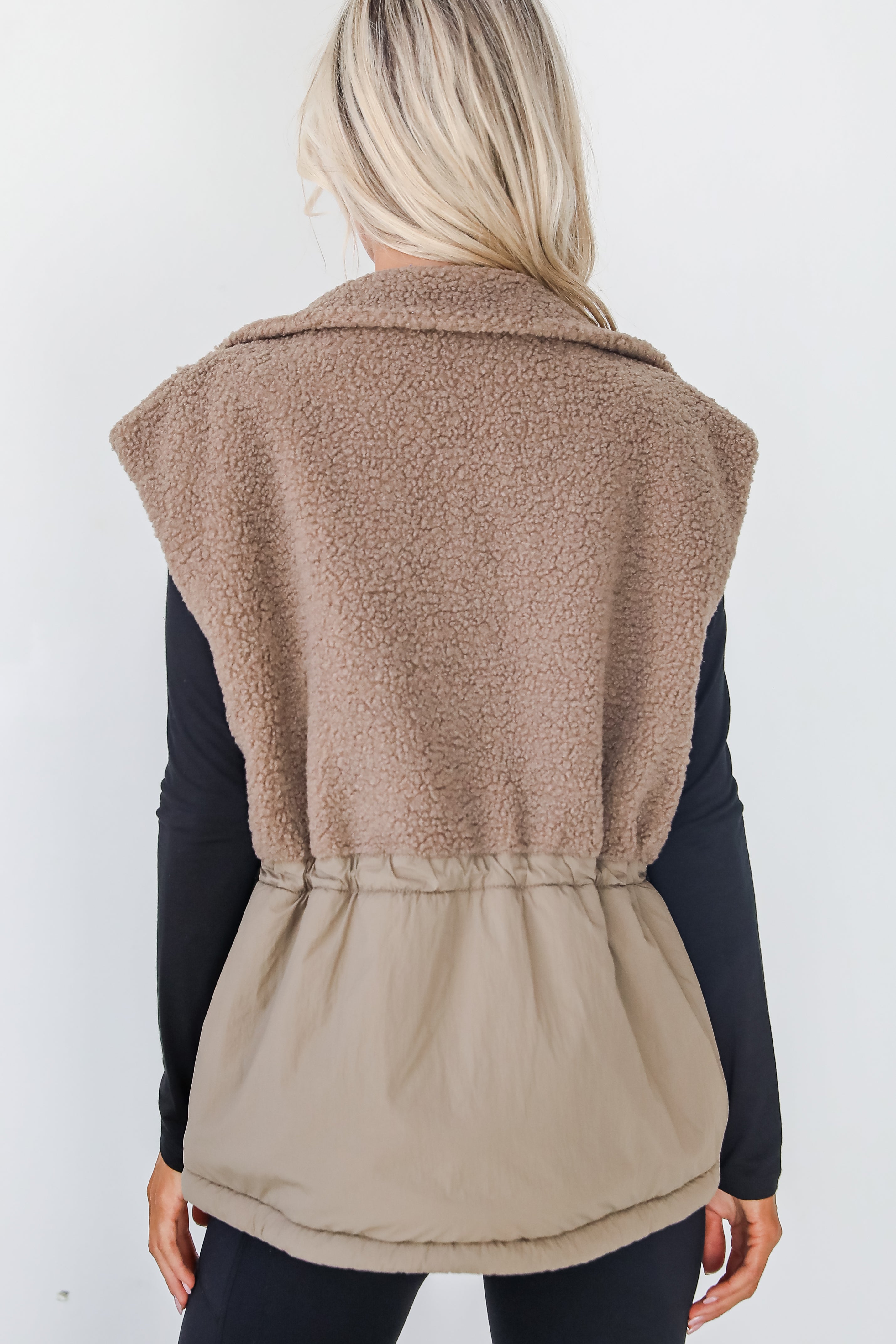 Warm Aesthetic Mocha Sherpa Vest