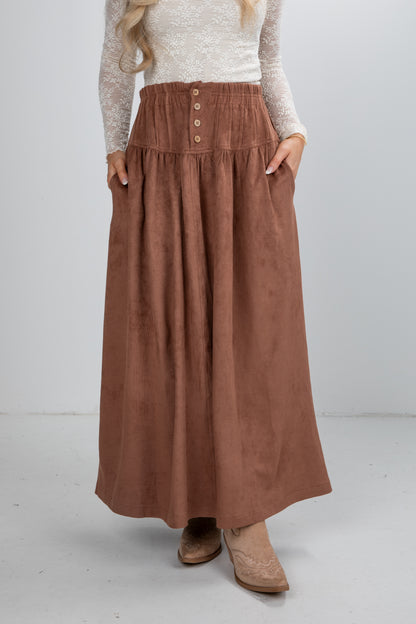 brown suede skirt
