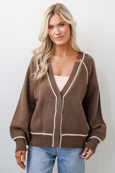 Cozy Mocha Sweater Cardigan | Oversized Sweaters | Dress Up
