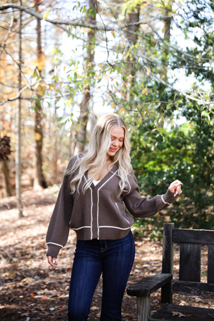 Cuddle Up Close Mocha Sweater Cardigan