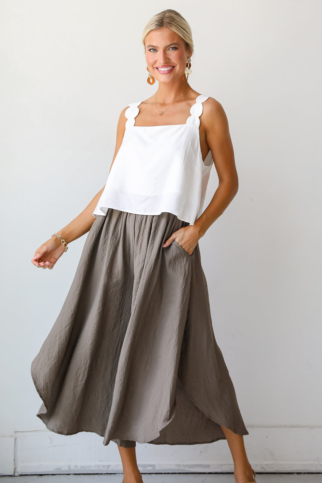 Carefree Energy Mocha Wide Leg Pants