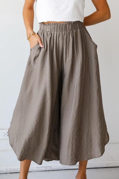 Carefree Energy Mocha Wide Leg Pants