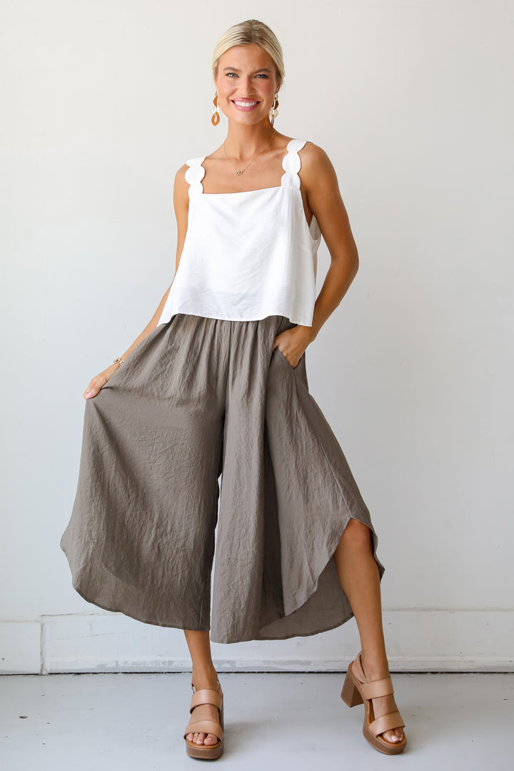 Carefree Energy Mocha Wide Leg Pants