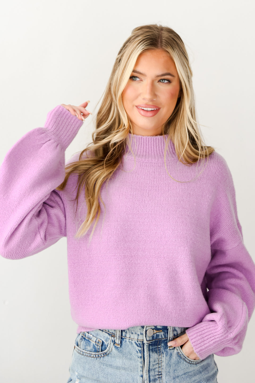 purple Oversized Sweater front view