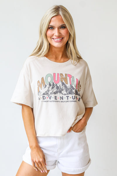 Mountain Adventure Cropped Graphic Tee