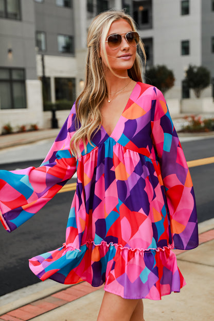 colorful babydoll dress