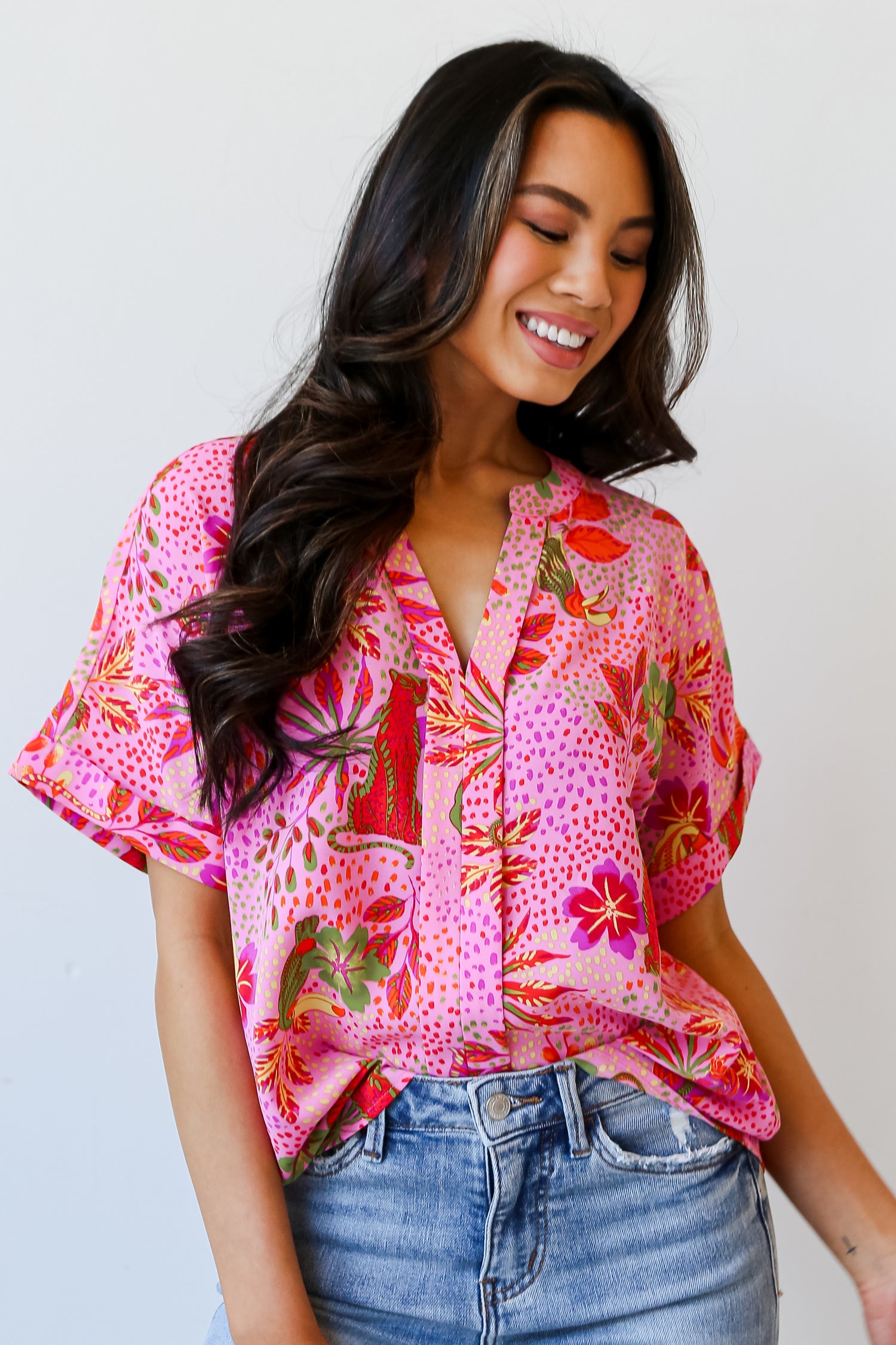 cute pink Jungle Blouse