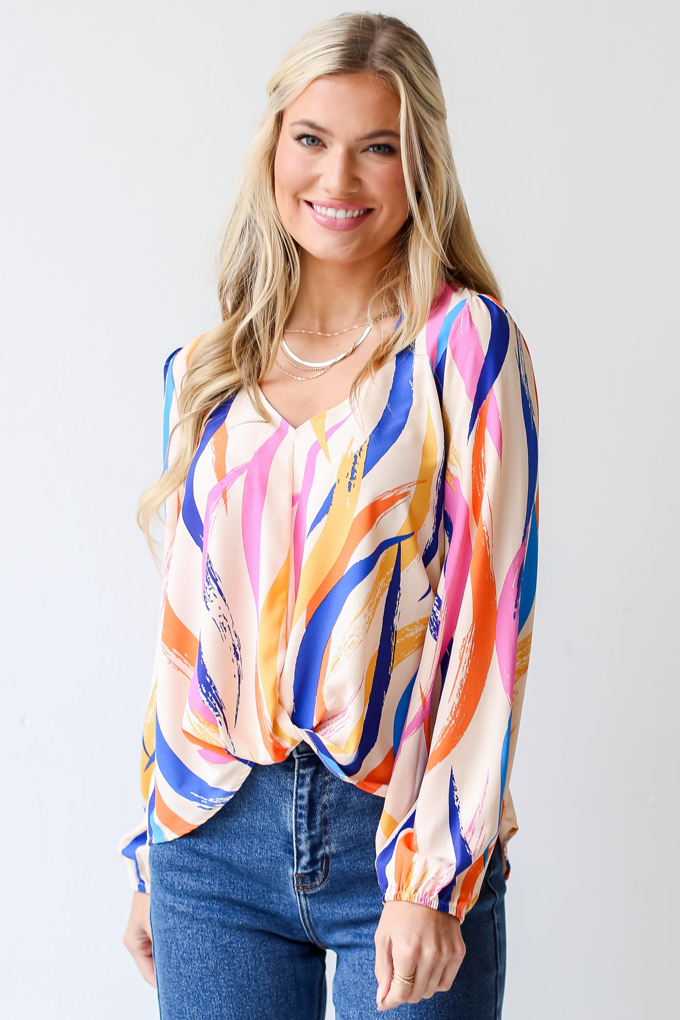 cute multicolored Blouse front view