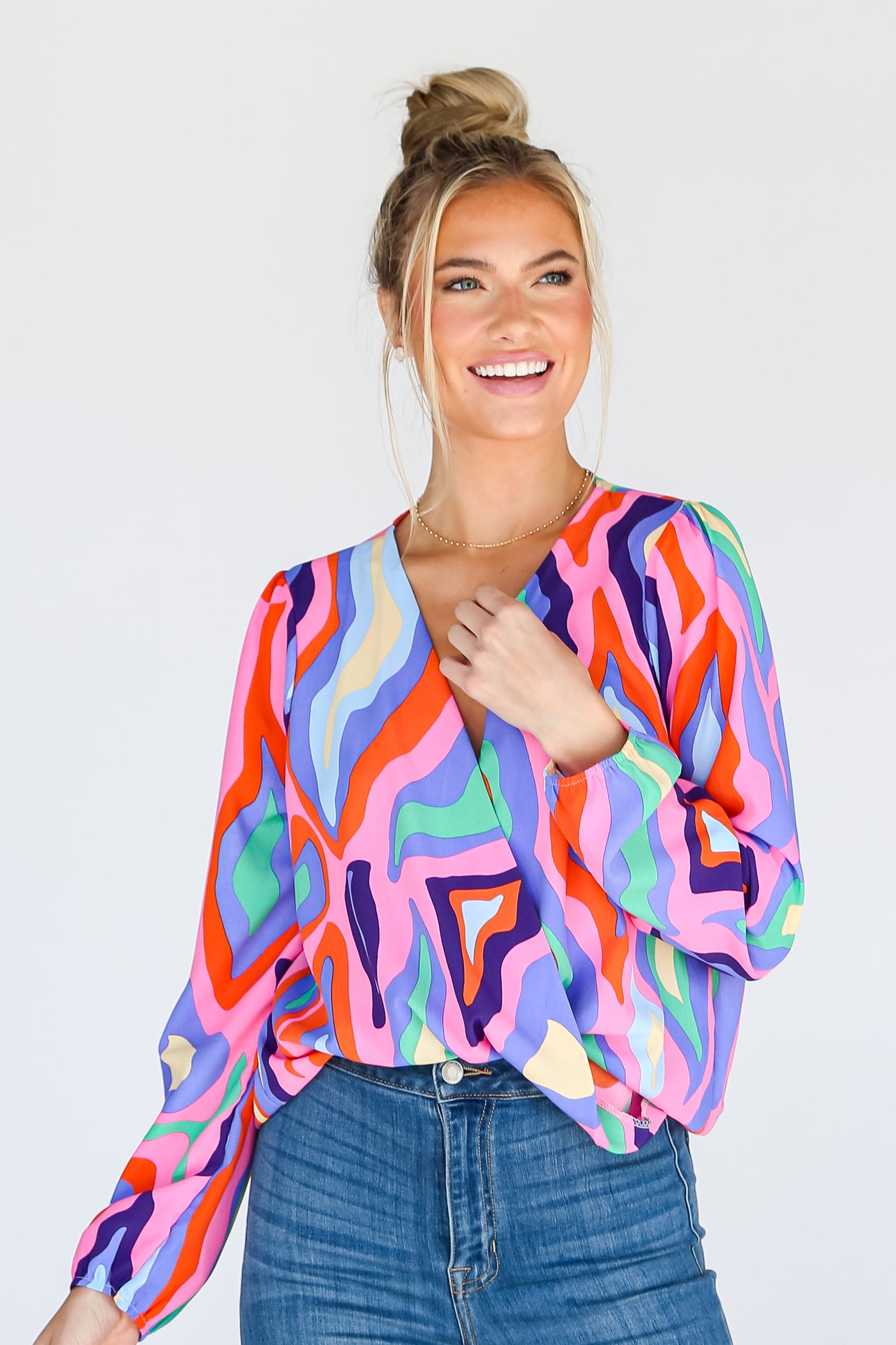 multicolored blouses