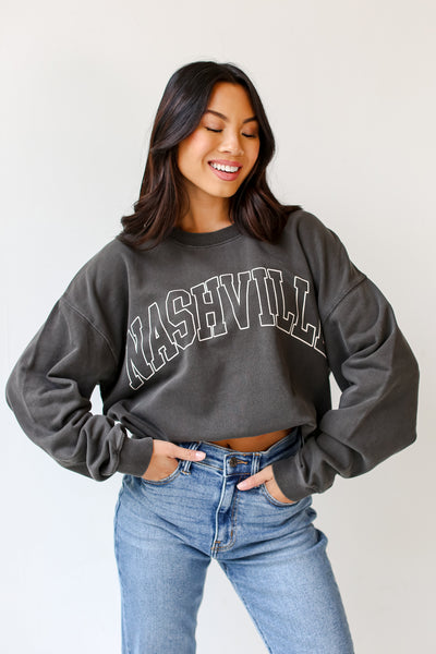 charcoal Nashville Pullover front view