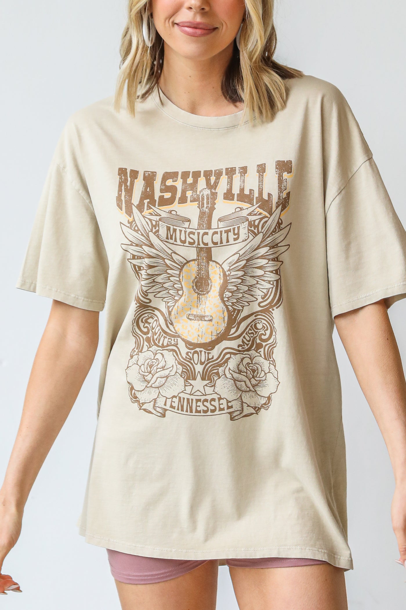 Nashville Music City Graphic Tee front view