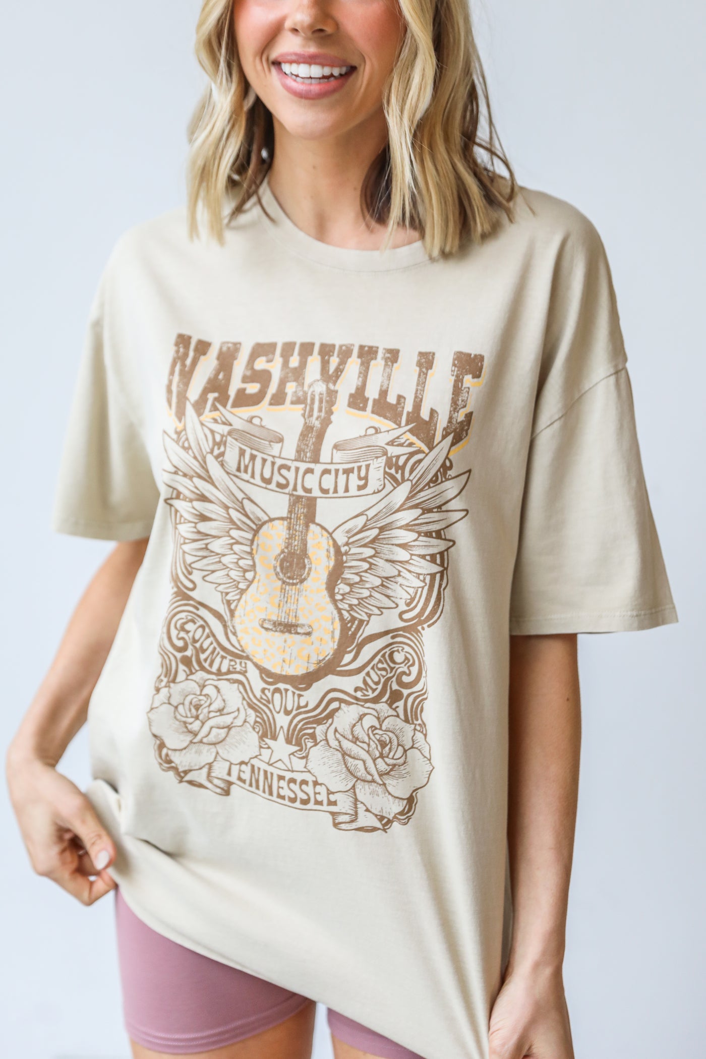 Nashville Music City Graphic Tee close up