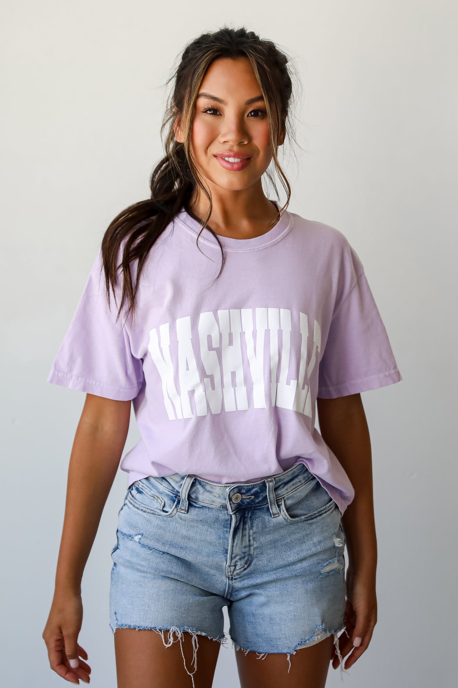 Lavender Nashville Cropped Tee