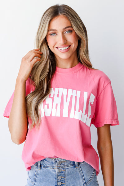 Pink Nashville Tee front view