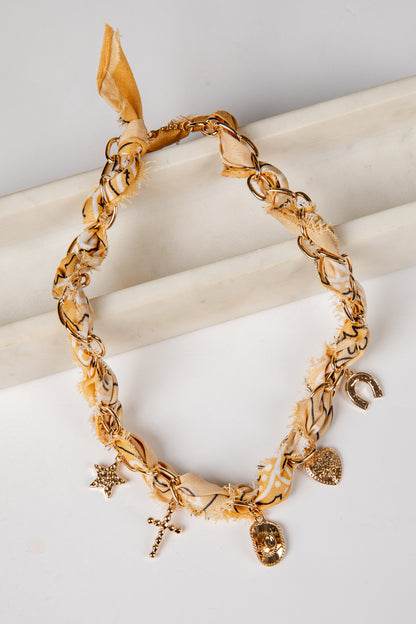 yellow bandana necklace