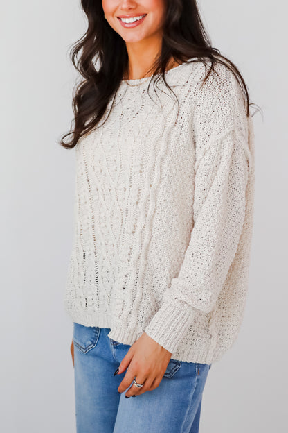 Modern Comfort Natural Cable Knit Sweater