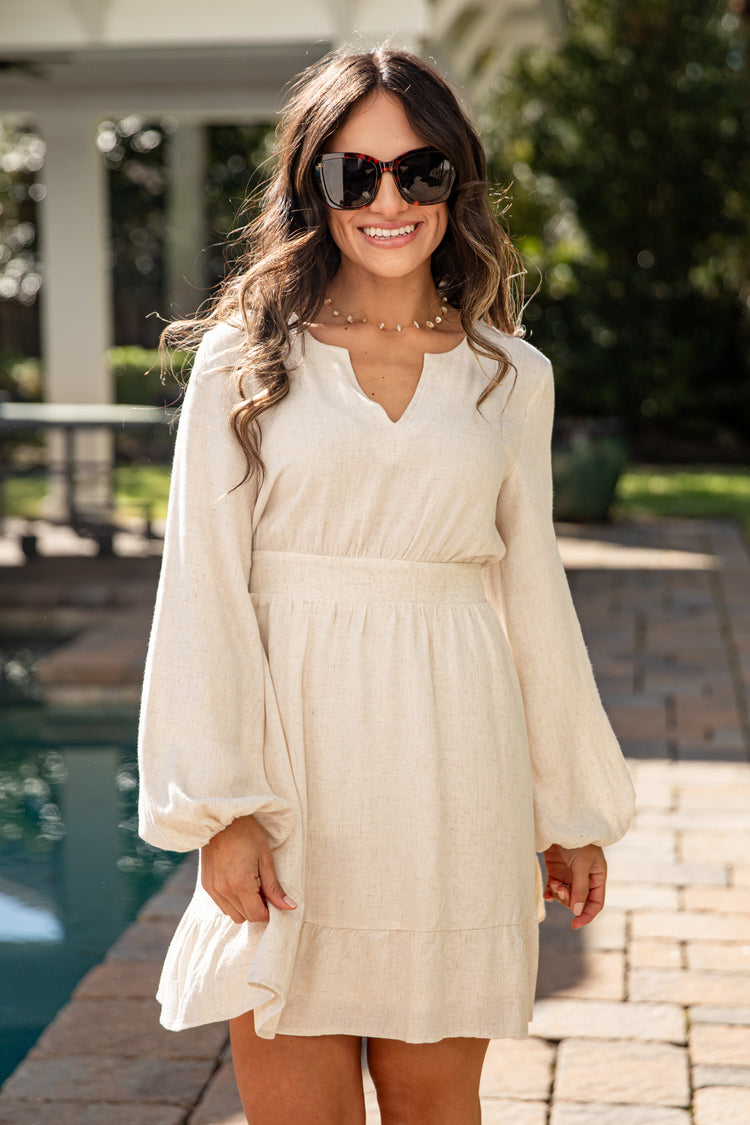crochet halter dress pattern free – Hooks & Needles Beige Izzy Dress - Length v/s Height:60