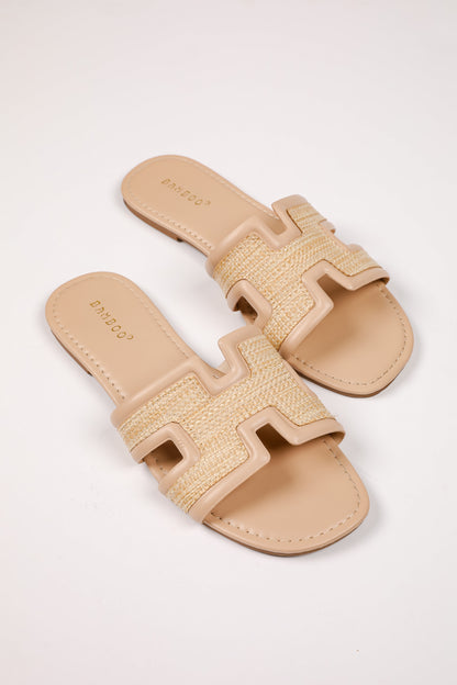 Sunny Days Ahead Natural Straw Slide Sandals