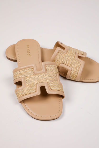 Sunny Days Ahead Natural Straw Slide Sandals