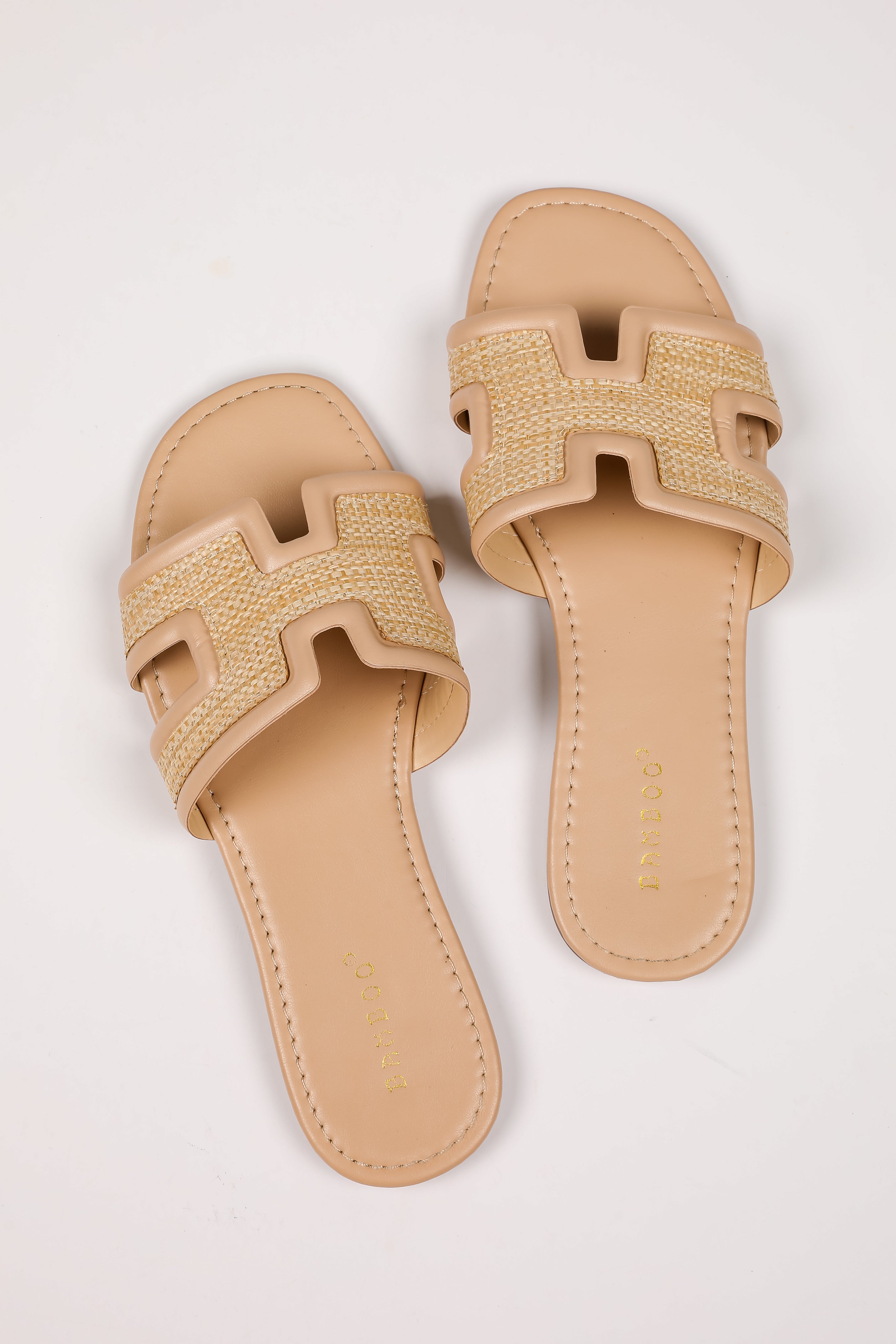 Sunny Days Ahead Natural Straw Slide Sandals