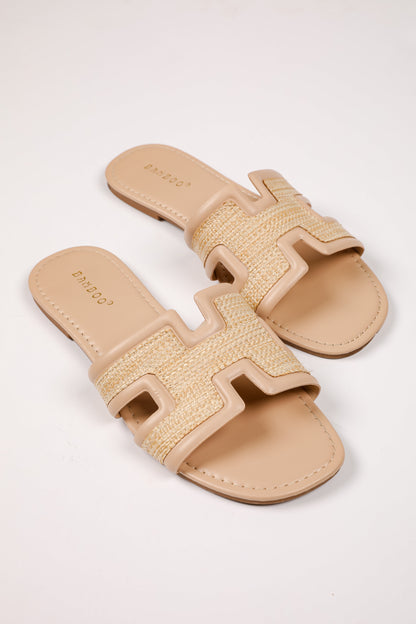 Sunny Days Ahead Natural Straw Slide Sandals