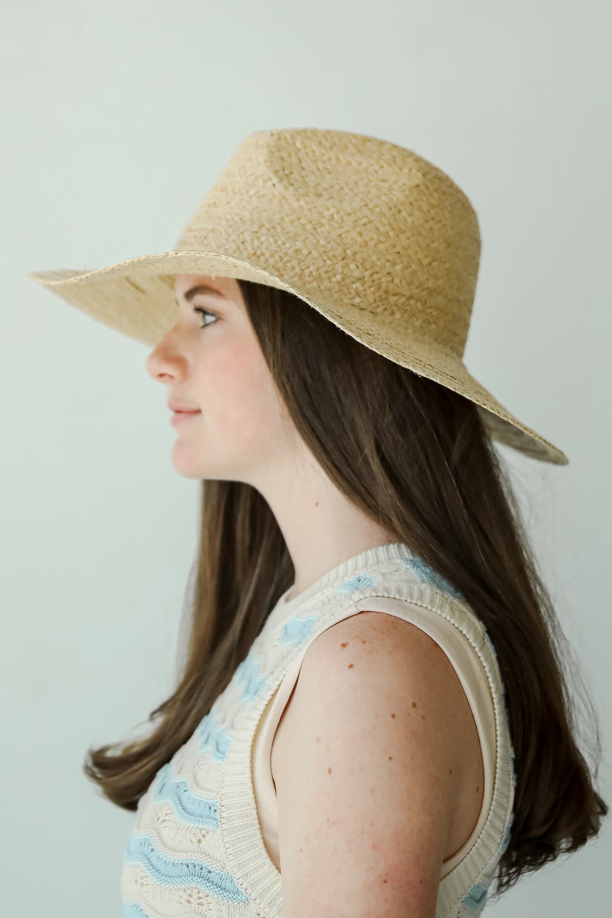 Beachside Charm Natural Straw Fedora Wide Brim Hat
