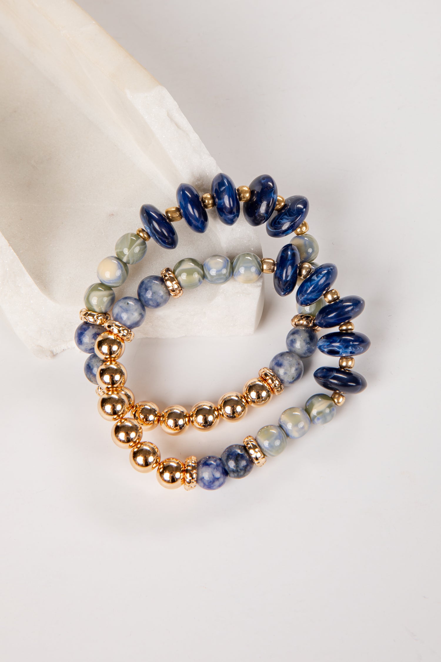 Juliette Gold Beaded Bracelet Set | Trendy Women's Jewelry | DressUp Navy Juliette Gold Beaded Bracelet Set | Trendy Women's Jewelry | DressUp Navy