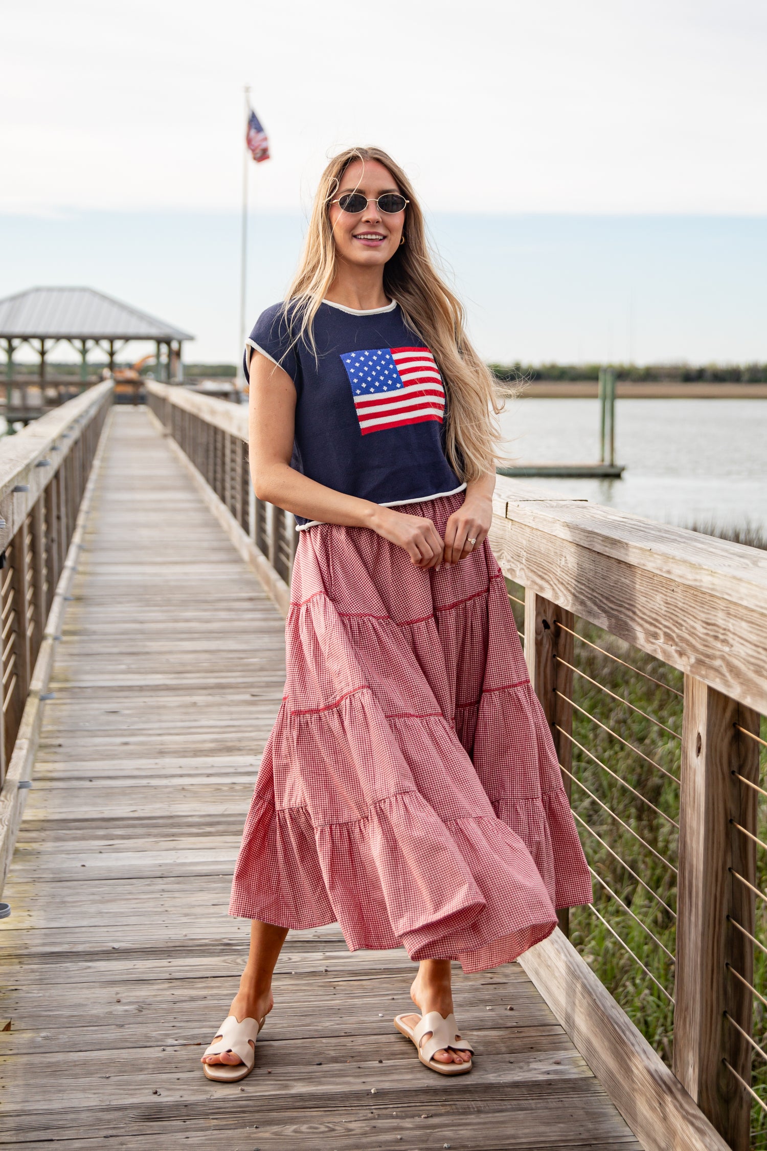 American Flag Knit Top | Trendy Women's Tops