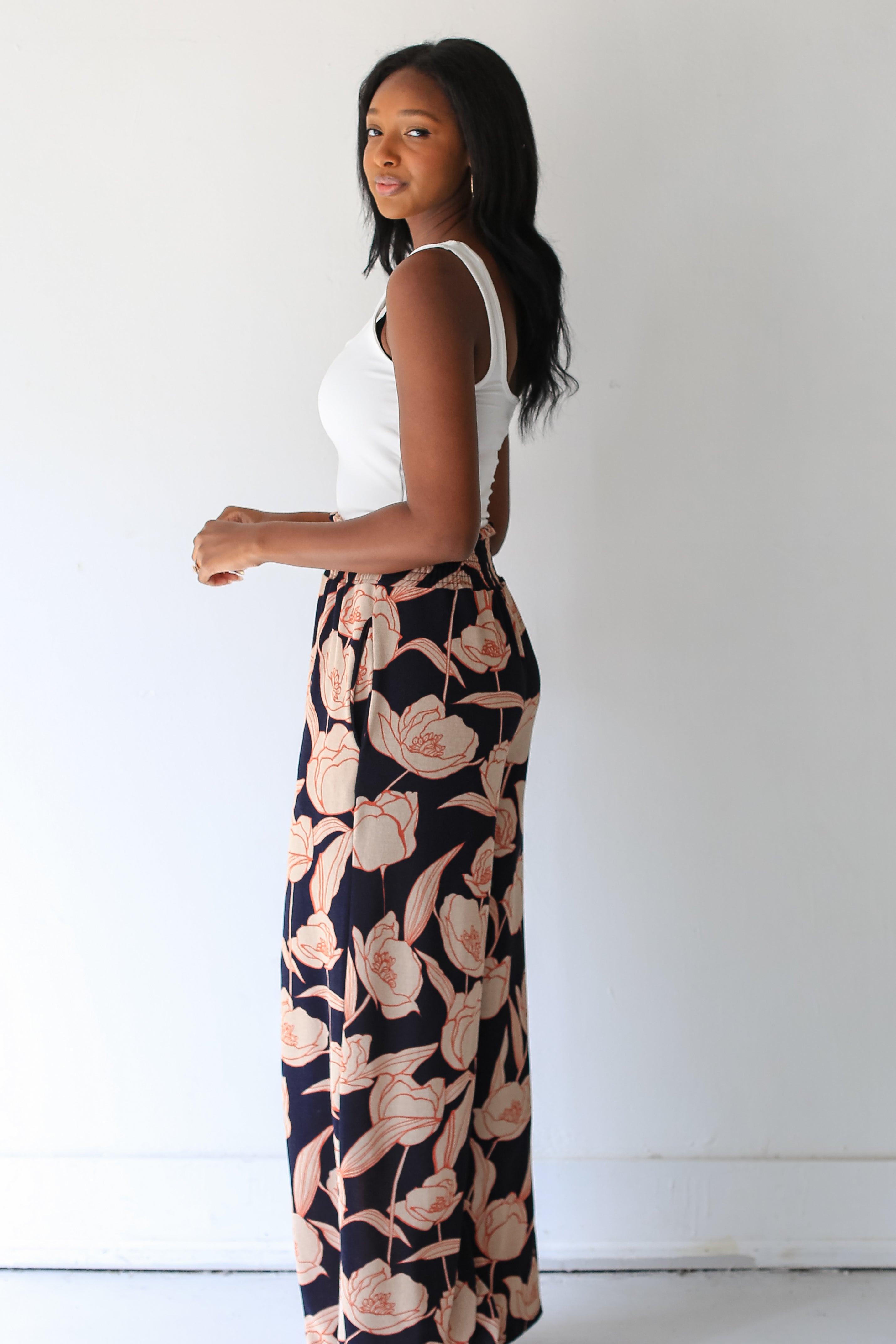 Floral Wide Leg Pants side view