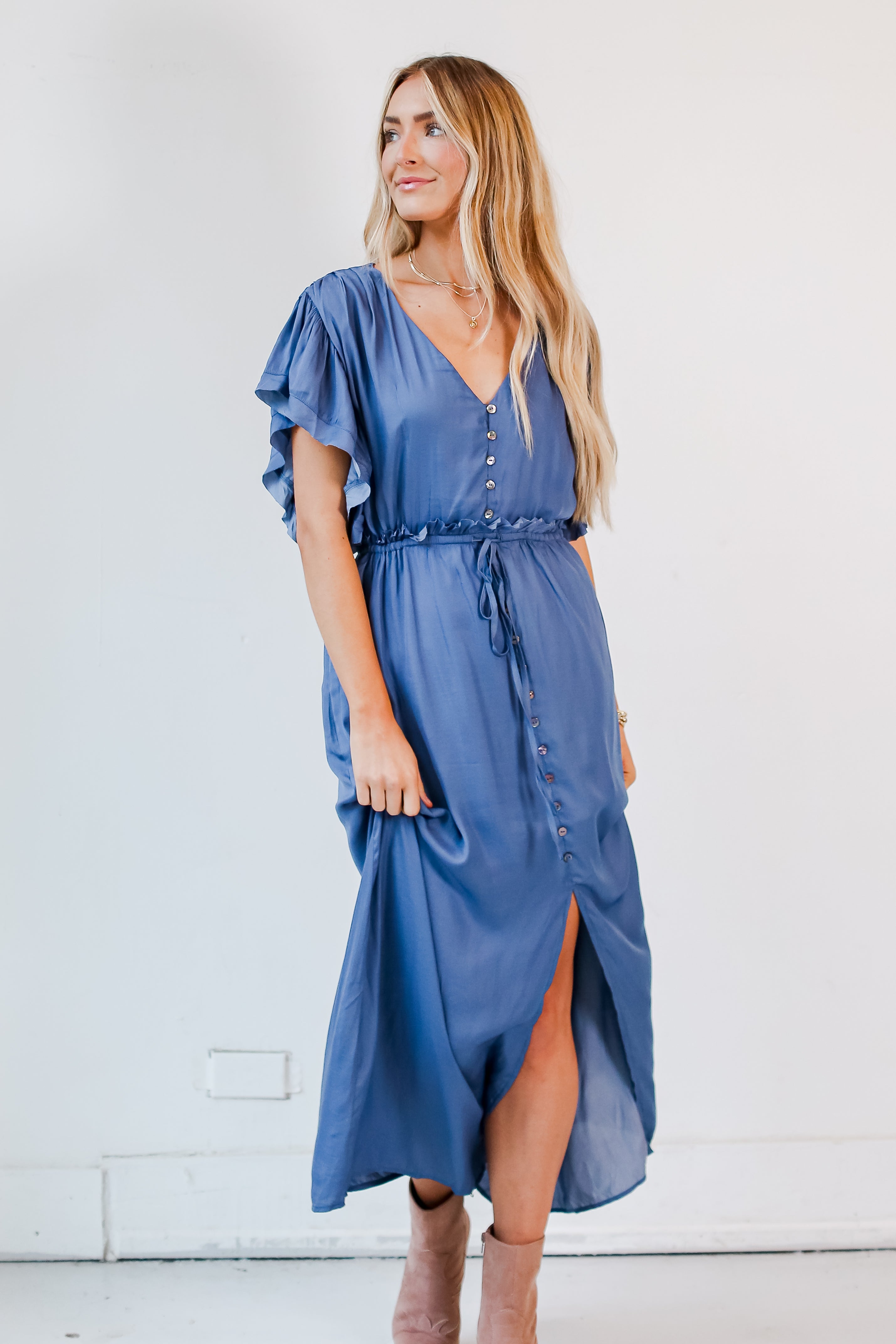 flowy maxi dress with slit