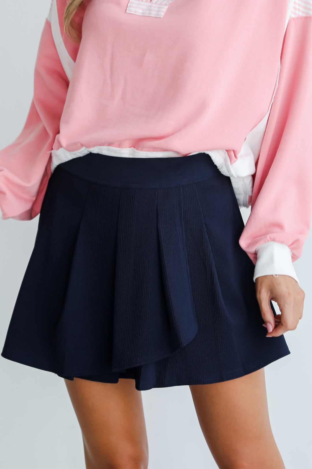 Get The Look Navy Pleated Skort