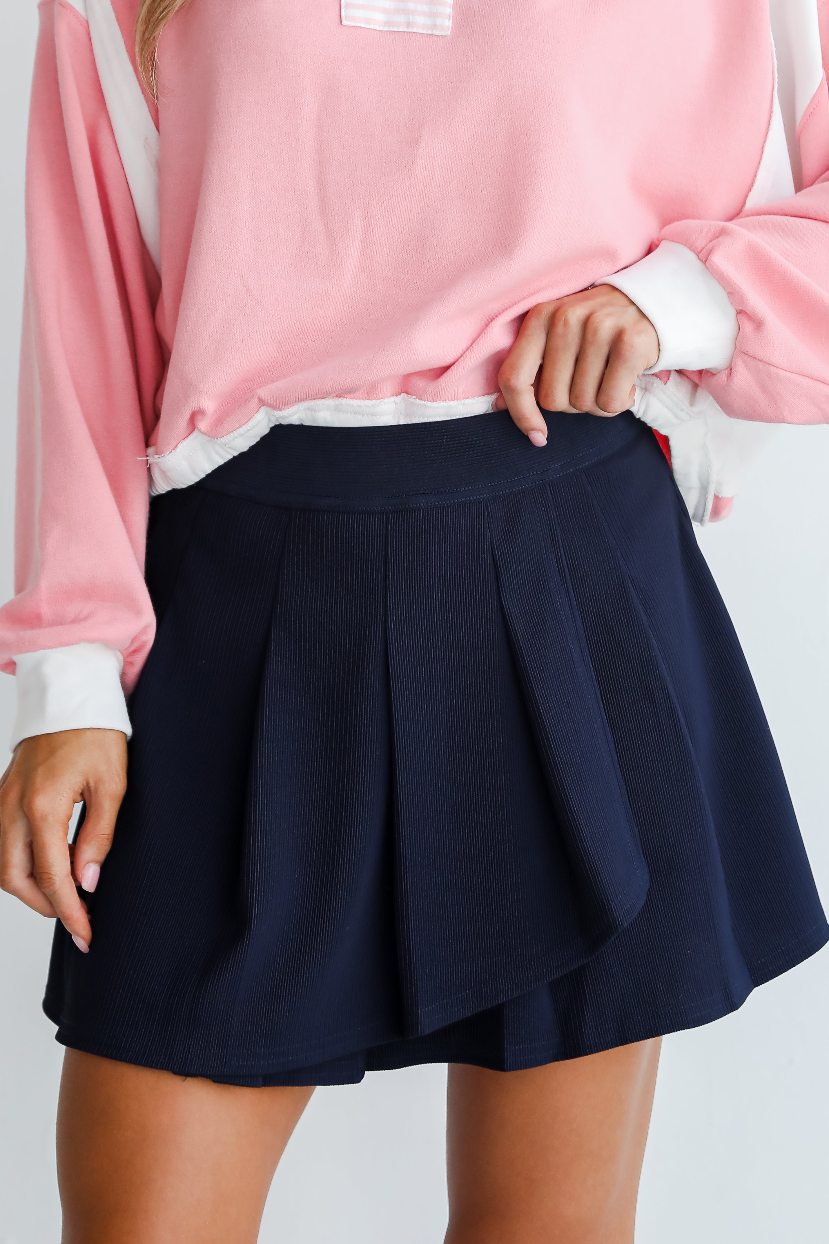 Get The Look Navy Pleated Skort