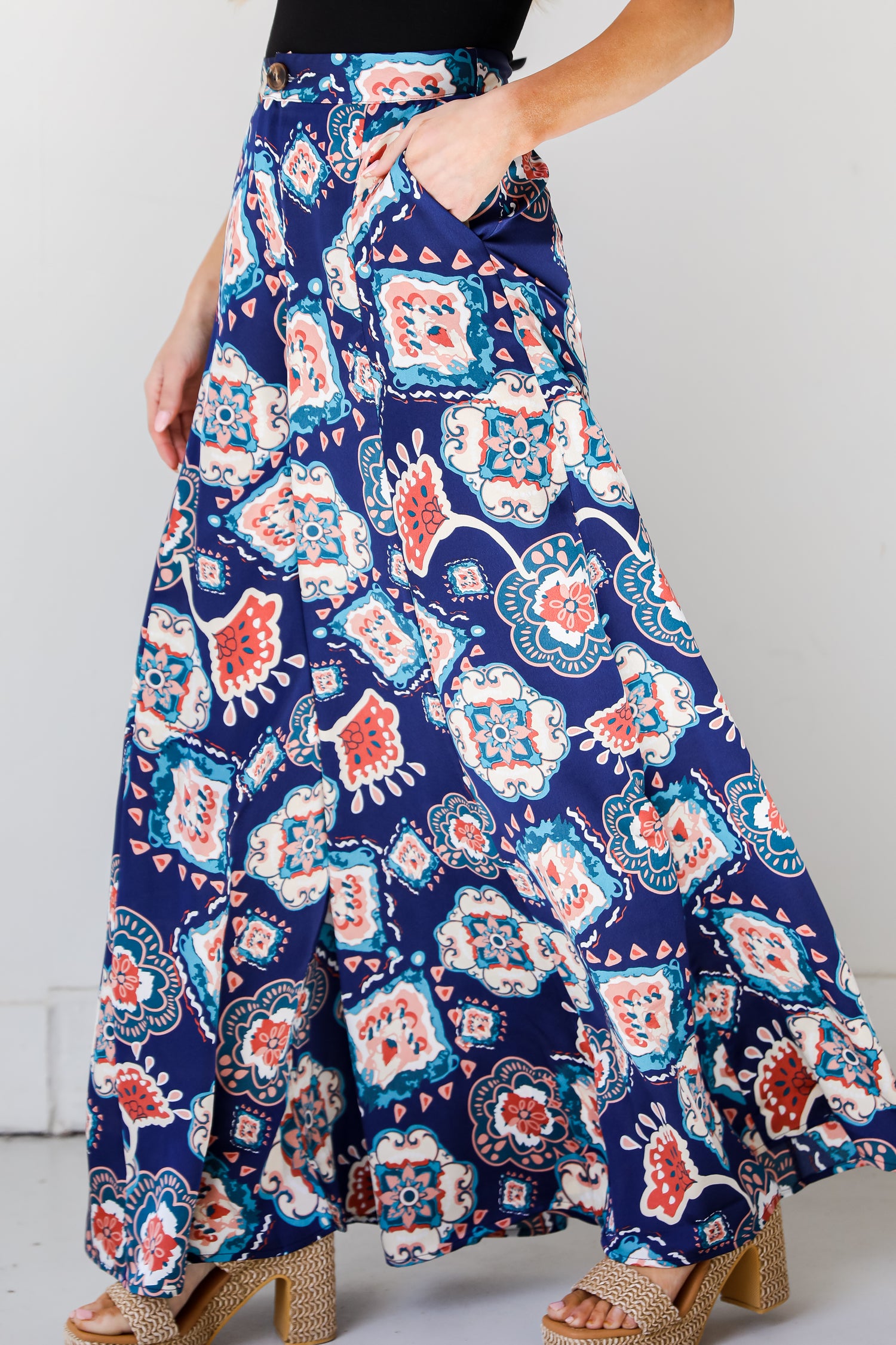 boho Satin Pants side view