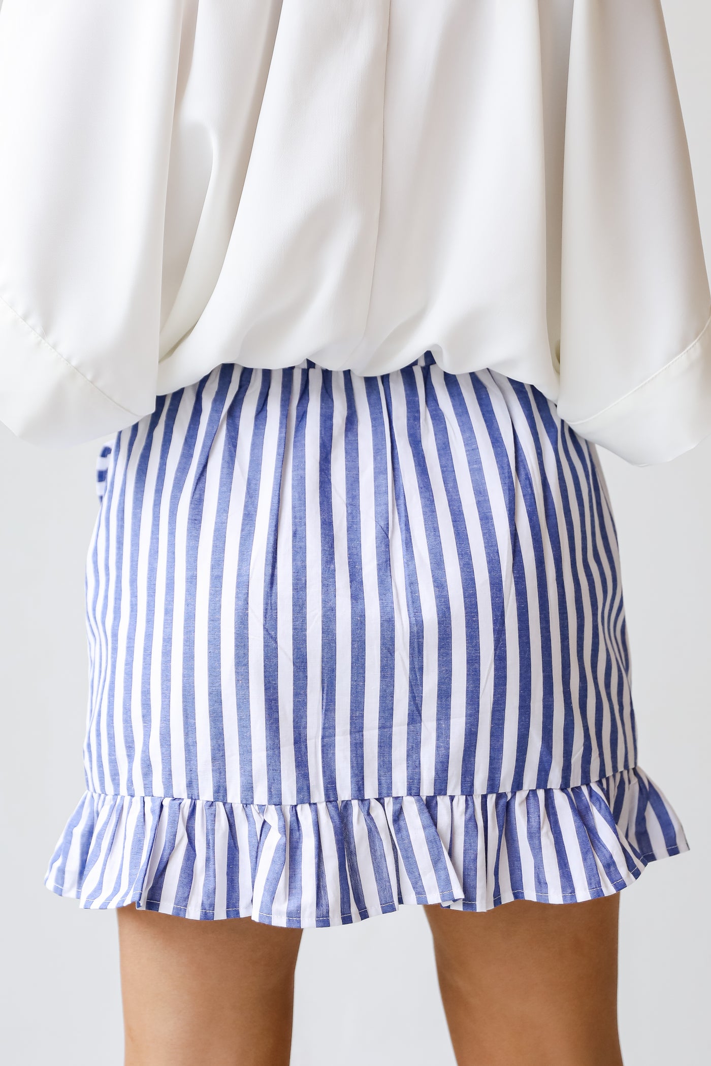 Striped Ruffle Mini Skirt back view