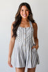 So Serene Navy Striped Halter Romper