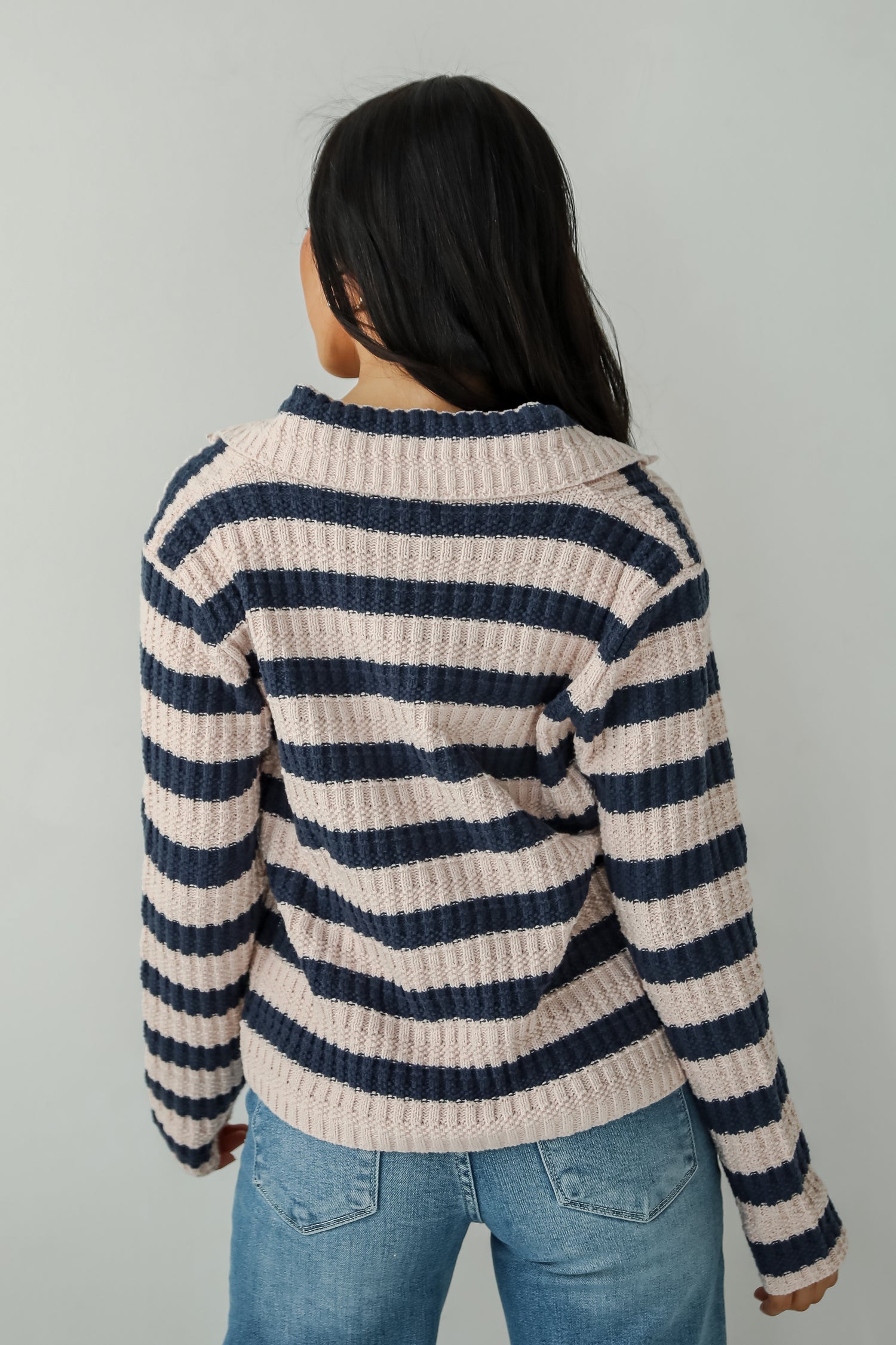 Perfected Cutie Navy Striped Sweater Cardigan