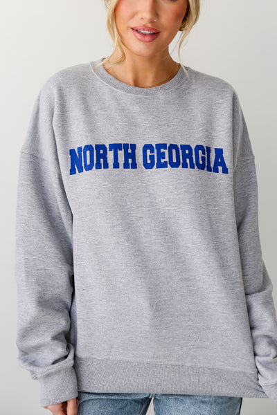 Heather Grey North Georgia Sweatshirt close up