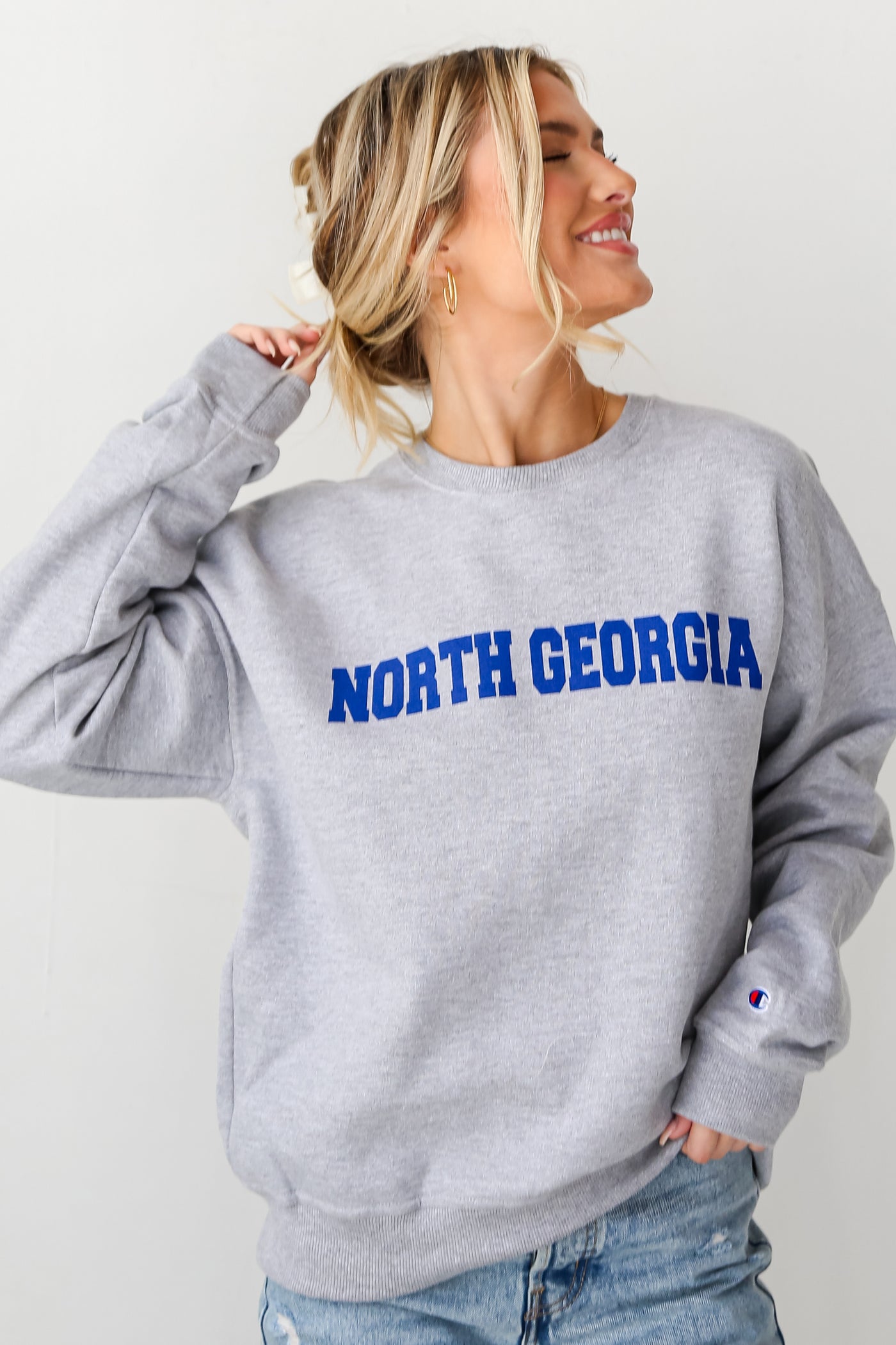 Heather Grey North Georgia Sweatshirt front view