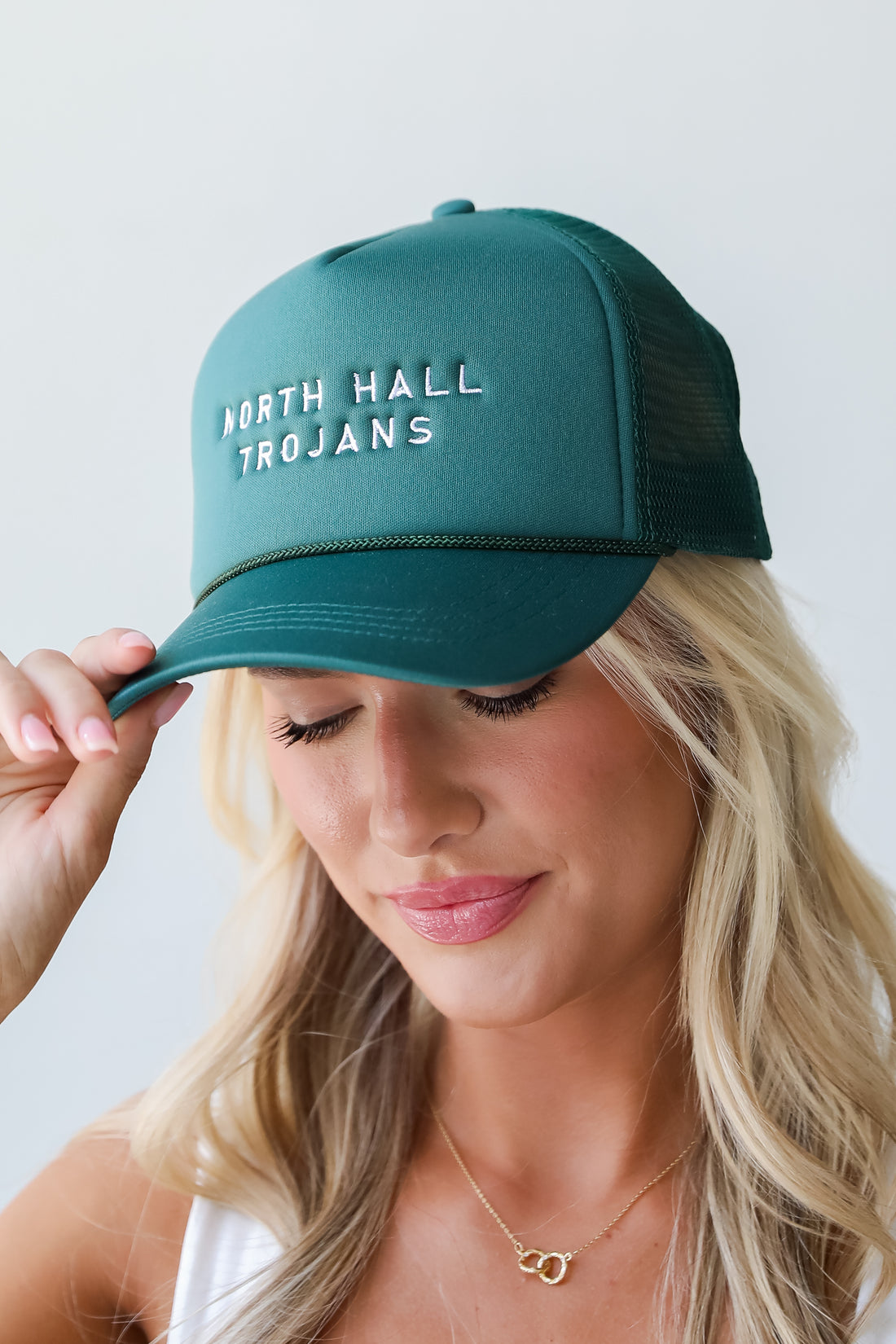 Hunter Green North Hall Trojans Trucker Hat