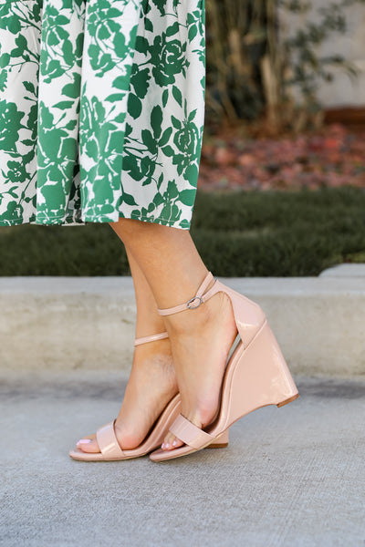 Part Of The Plan Nude Ankle Strap WedgesNude Ankle Strap Wedges