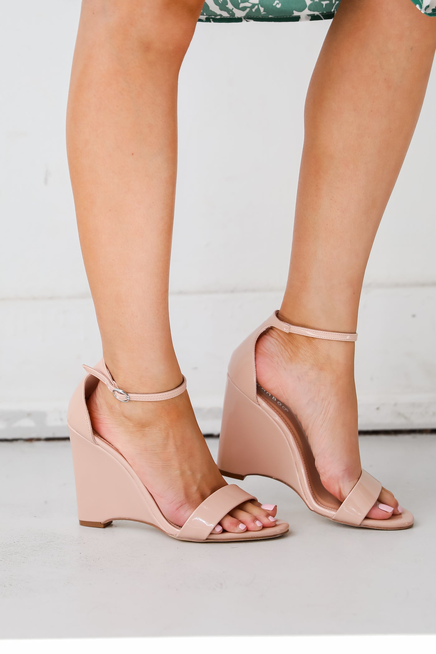 Part Of The Plan Nude Ankle Strap Wedgeswomens heels